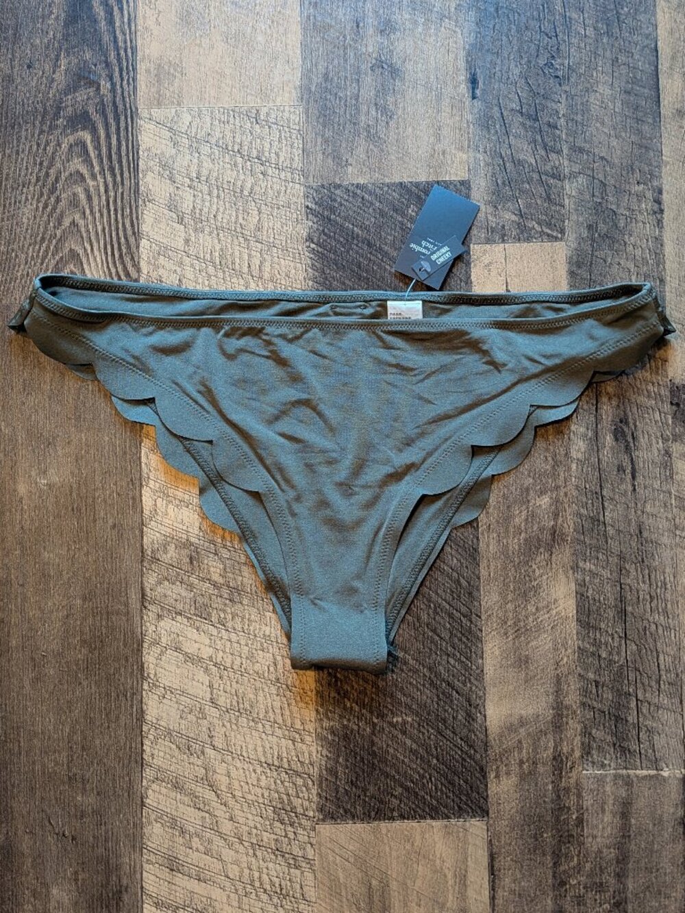 Abercrombie & Fitch Swim Bikini Bottom Green Scalloped XL Original Cheeky